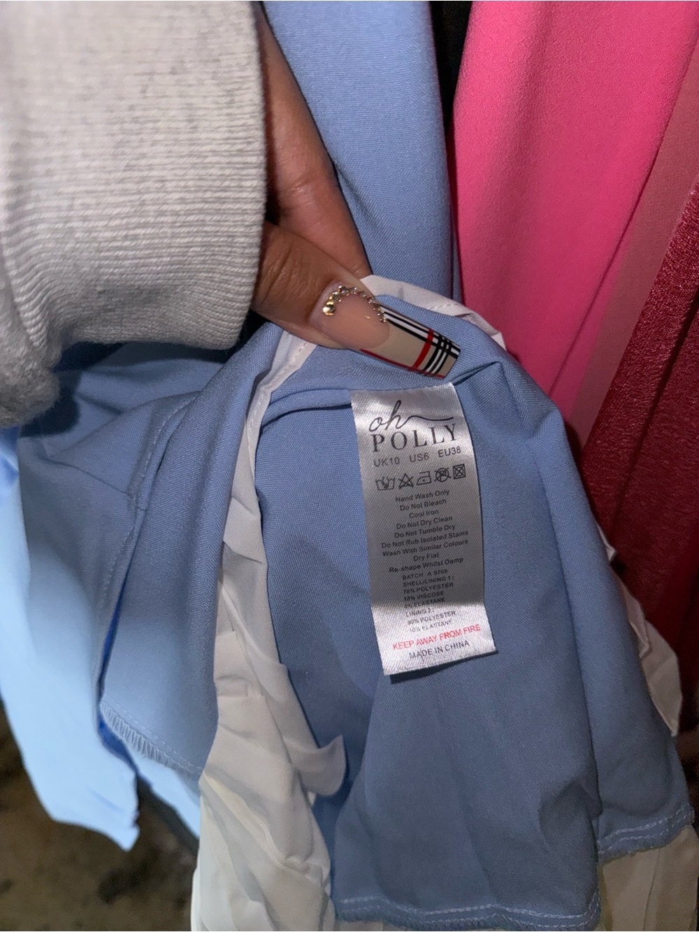 Oh Polly Isadora Blue Bow Detail Pleated A Line Midi Dress Womens 6 New NWT - Picture 6 of 9